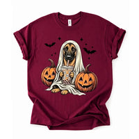 Personalized Dog Halloween T-Shirt Custom Dog Breed Ghost Boba Graphic Tee
