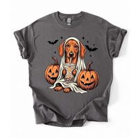 Personalized Dog Halloween T-Shirt, Custom Choose Your Dog Breed Ghost Boba Design, Cute Spooky Fall Pet Mom Dog Lover Gift
