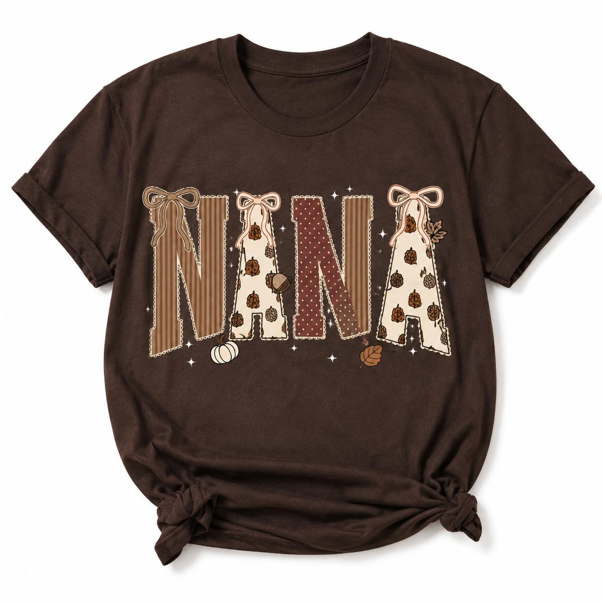 Personalized Fall Grandma Shirt Pumpkin Bow Floral Tee