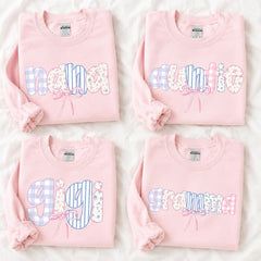 Personalized Family Name Shirt, Coquette Bow Floral