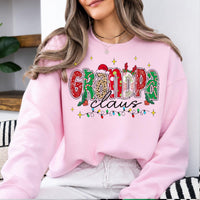 Personalized Family Title Christmas Claus Sweatshirt, Custom Choose Your Grandma Mom Auntie Nickname, Santa Reindeer Holiday Gift