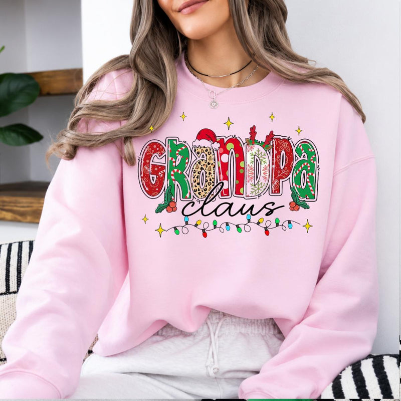 Personalized Family Title Christmas Claus Sweatshirt, Custom Choose Your Grandma Mom Auntie Nickname, Santa Reindeer Holiday Gift