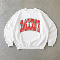 Personalized Family Title Coquette Bow Sweatshirt, Custom Choose Your Mama Nana Mimi Gigi Text, Mom Grandma Mother's Day Gift
