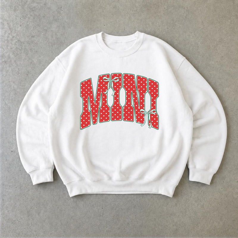 Personalized Family Title Coquette Bow Sweatshirt, Custom Choose Your Mama Nana Mimi Gigi Text, Mom Grandma Mother's Day Gift