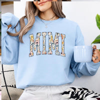 Personalized Floral Family Sweatshirt, Custom Choose Your Family Nickname Shirt, Mama Grandma Auntie Mimi Gigi Nonna Mom Gift