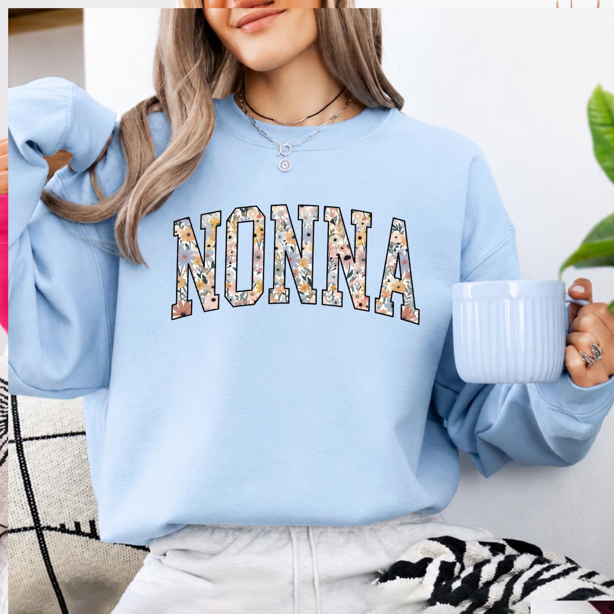 Personalized Floral Family Sweatshirt, Custom Choose Your Family Nickname Shirt, Mama Grandma Auntie Mimi Gigi Nonna Mom Gift
