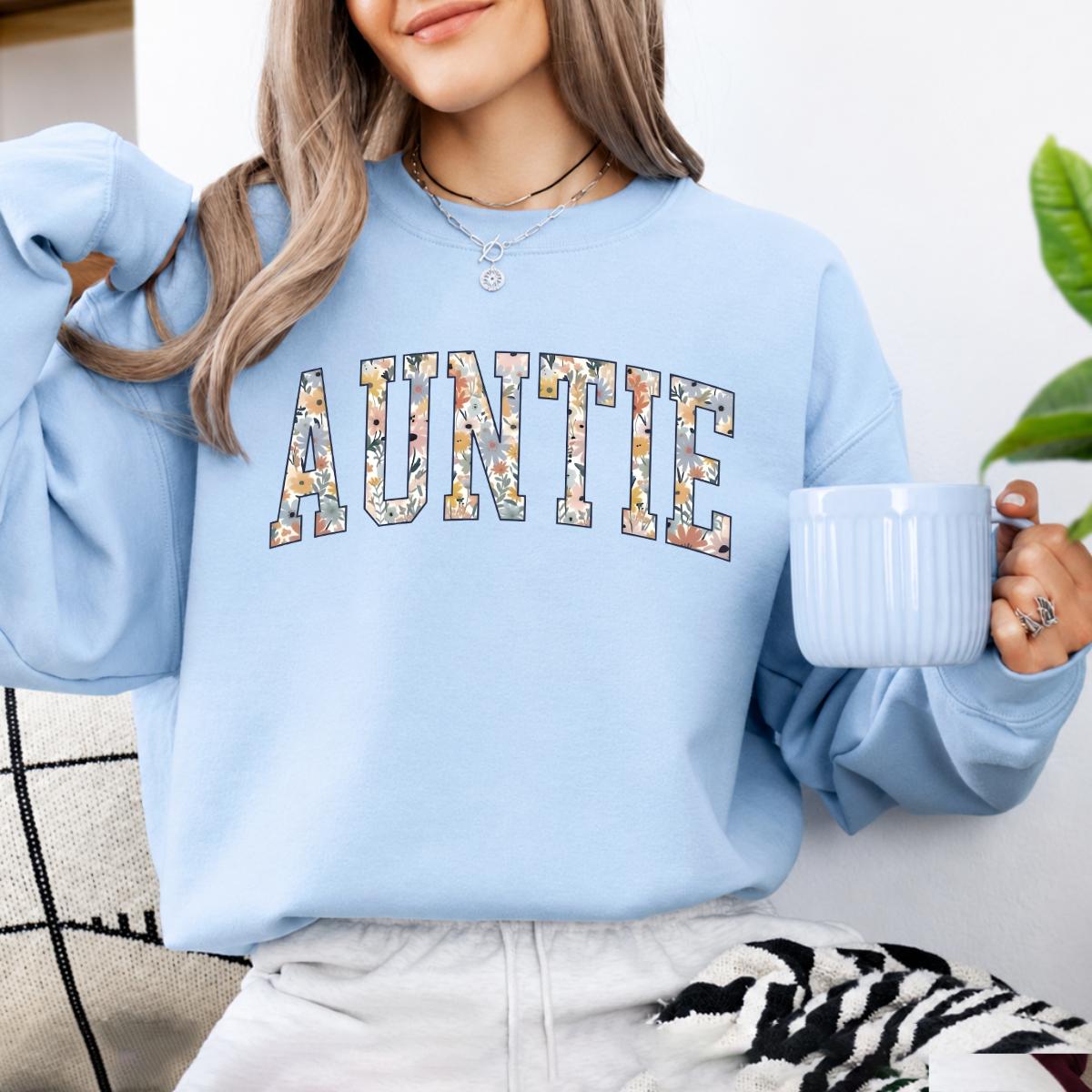 Personalized Floral Family Sweatshirt, Custom Choose Your Family Nickname Shirt, Mama Grandma Auntie Mimi Gigi Nonna Mom Gift