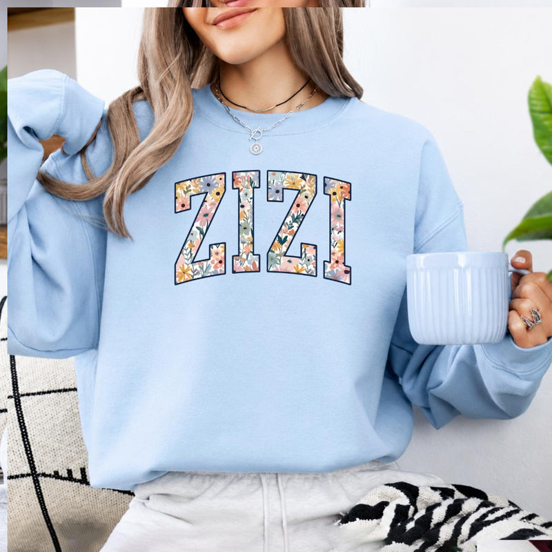 Personalized Floral Family Sweatshirt, Custom Choose Your Family Nickname Shirt, Mama Grandma Auntie Mimi Gigi Nonna Mom Gift