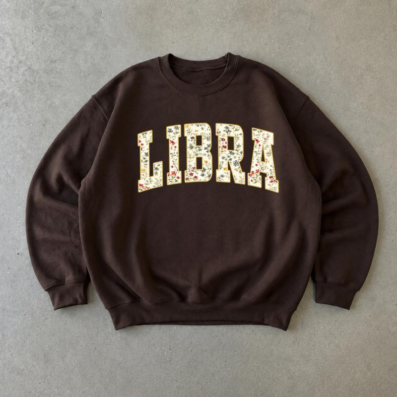 Personalized Floral Zodiac Sweatshirt, Custom Choose Your Horoscope Sign, Cute Retro Astrology Gift