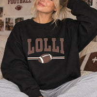 Personalized Football Family Sweatshirt, Custom Choose Your Title Mama Auntie Grandma, Game Day Mom Gift