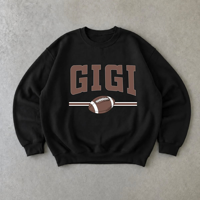 Personalized Football Family Sweatshirt, Custom Choose Your Title Mama Auntie Grandma, Game Day Mom Gift