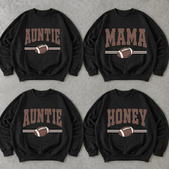 Personalized Football Family Sweatshirt, Custom Choose Your Title Mama Auntie Grandma, Game Day Mom Gift