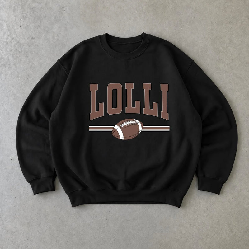 Personalized Football Family Sweatshirt, Custom Choose Your Title Mama Auntie Grandma, Game Day Mom Gift