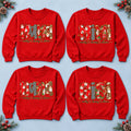 Personalized Grandma Christmas Sweatshirt with Kids Names, Plaid Santa Patchwork Letters, Gift for Mimi or Gigi