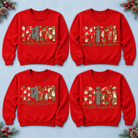 Personalized Grandma Christmas Sweatshirt with Kids’ Names, Retro Santa Snowflake Family Title Gift