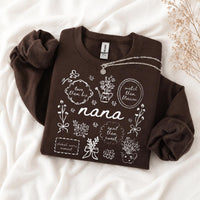 Personalized Grandma Floral Sweatshirt Love Them Big Watch Them Blossom Custom Nickname Nana Mimi Gigi Mamaw Grammy Mother's Day Gift Women Cottagecore Style
