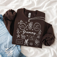 Personalized Grandma Floral Sweatshirt Love Them Big Watch Them Blossom Custom Nickname Nana Mimi Gigi Mamaw Grammy Mother's Day Gift Women Cottagecore Style