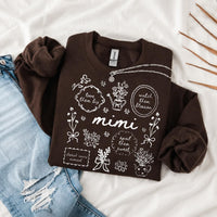 Personalized Grandma Floral Sweatshirt Love Them Big Watch Them Blossom Custom Nickname Nana Mimi Gigi Mamaw Grammy Mother's Day Gift Women Cottagecore Style