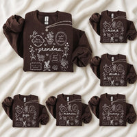 Personalized Grandma Floral Sweatshirt Love Them Big Watch Them Blossom Custom Nickname Nana Mimi Gigi Mamaw Grammy Mother's Day Gift Women Cottagecore Style