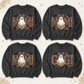 Personalized Grandma Halloween Sweatshirt, Leopard Ghost Nickname, Spooky Season Gift for Mimi or Gigi