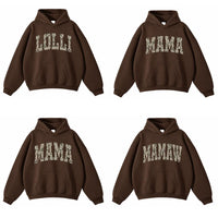 Personalized Grandma Hoodie, Custom Family Title Camo Collegiate Design, Choose Mama Nana Gigi Auntie or Your Own Text, Gift for Mom Grandma Aunt