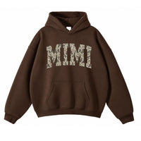 Personalized Grandma Hoodie, Custom Family Title Camo Collegiate Design, Choose Mama Nana Gigi Auntie or Your Own Text, Gift for Mom Grandma Aunt