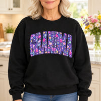 Personalized Grandma Nickname Sweatshirt, Custom Nana Granny Mimi Mom Aunt Floral Letter Gift