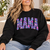 Personalized Grandma Nickname Sweatshirt, Custom Nana Granny Mimi Mom Aunt Floral Letter Gift