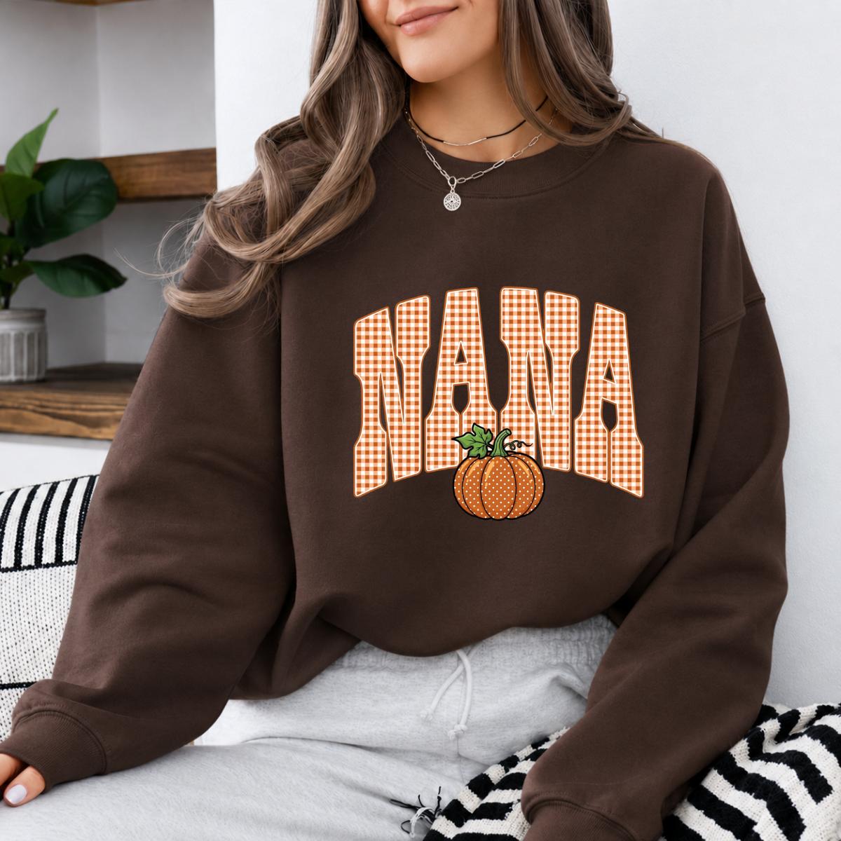 Personalized Grandma Pumpkin Sweatshirt, Custom Choose Your GIGI MAMA MIMI NANA HONEY Fall Nickname, Thanksgiving Gift for Mom or Grandma