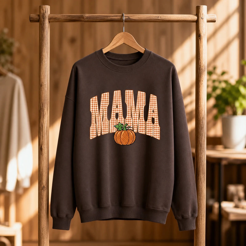 Personalized Grandma Pumpkin Sweatshirt, Custom GIGI MAMA MIMI NANA HONEY Fall Nickname Gift for Mom or Grandma