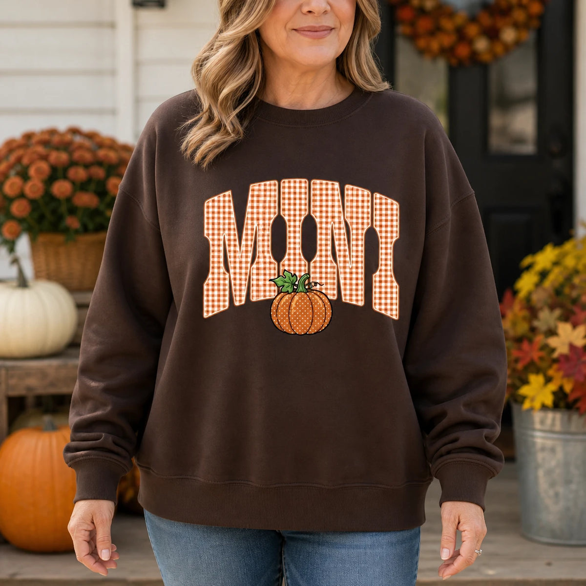 Personalized Grandma Pumpkin Sweatshirt, Custom GIGI MAMA MIMI NANA HONEY Fall Nickname Gift for Mom or Grandma