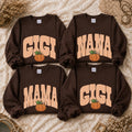 Personalized Grandma Pumpkin Sweatshirt, Custom Choose Your GIGI MAMA MIMI NANA HONEY Fall Nickname, Thanksgiving Gift for Mom or Grandma