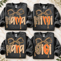 Personalized Grandma Sweatshirt, Charcoal Leopard Bow - giftcuztom.com