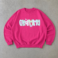 Personalized Grandma Sweatshirt, Custom Choose Your Family Nickname, Pastel Coquette Floral Bow Design, Granny Grammy Auntie Mom Gift