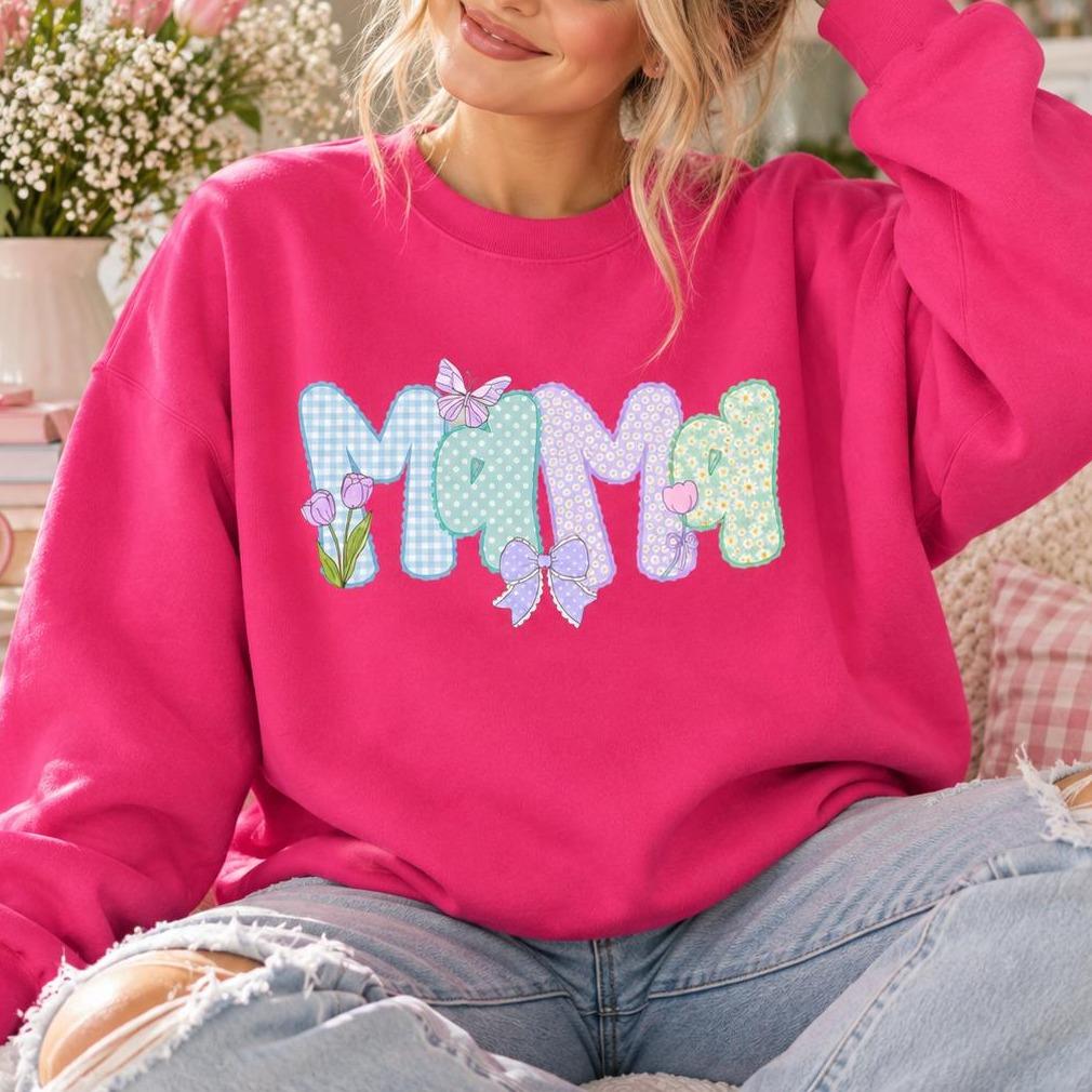 Personalized Grandma Sweatshirt, Custom Choose Your Family Nickname, Pastel Coquette Floral Bow Design, Granny Grammy Auntie Mom Gift