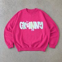 Personalized Grandma Sweatshirt, Custom Choose Your Family Nickname, Pastel Coquette Floral Bow Design, Granny Grammy Auntie Mom Gift