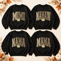 Personalized Grandma Sweatshirt Custom Family Name Fall Pumpkin Patchwork Mimi Nana Mama Auntie Gift