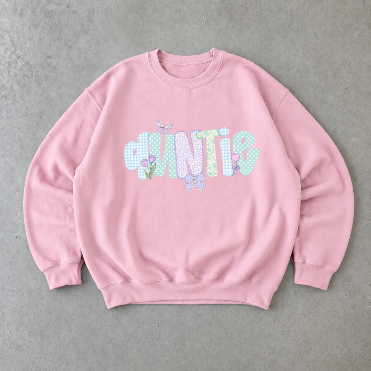 Personalized Grandma Sweatshirt, Custom Family Name Coquette Floral Bow Design, Choose Mama Granny Auntie Text, Mother's Day Gift