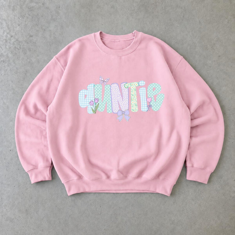 Personalized Grandma Sweatshirt, Custom Family Name Coquette Floral Bow Design, Choose Mama Granny Auntie Text, Mother's Day Gift