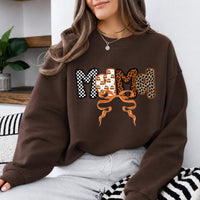 Personalized Grandma Sweatshirt, Custom Family Title Leopard Bow Design, Choose Mama Mimi Gigi Nana Auntie or Custom Text Gift