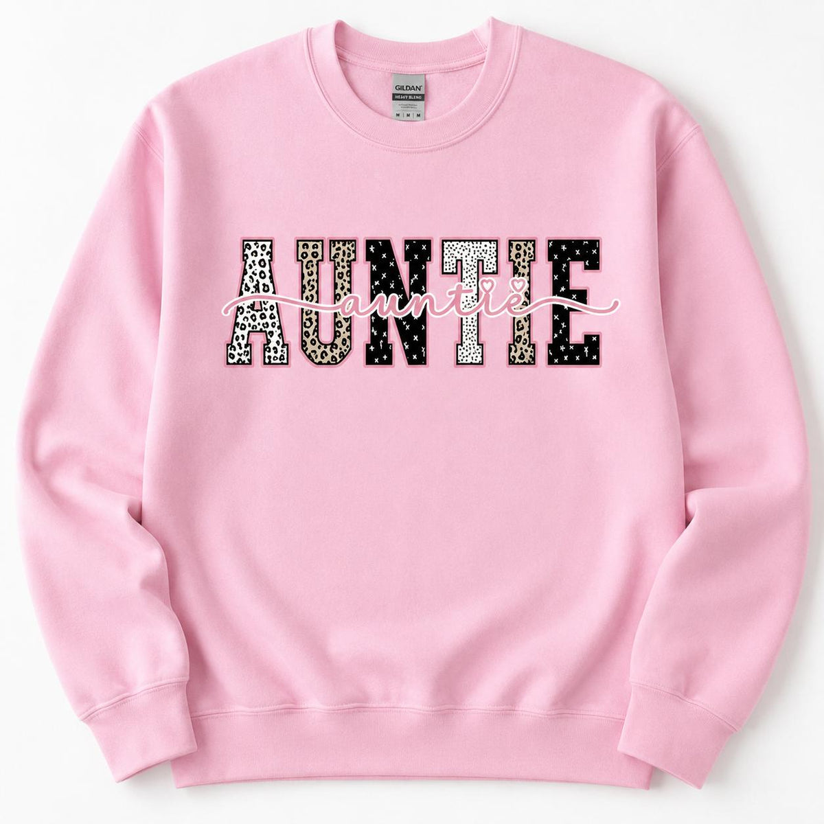 Personalized Grandma Sweatshirt, Custom Gigi Mimi Mama Auntie Nickname Design, Mother's Day Family Gift, Women, Pink Leopard Print Script Style