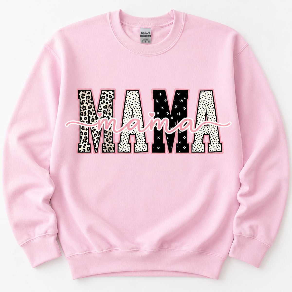 Personalized Grandma Sweatshirt, Custom Gigi Mimi Mama Auntie Nickname Design, Mother's Day Family Gift, Women, Pink Leopard Print Script Style