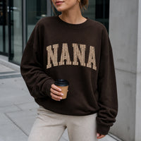 Personalized Grandma Sweatshirt, Custom Nana Gigi Mimi Grandma Nickname, Mother's Day Grandma Gift, Women, Vintage Gingham Varsity