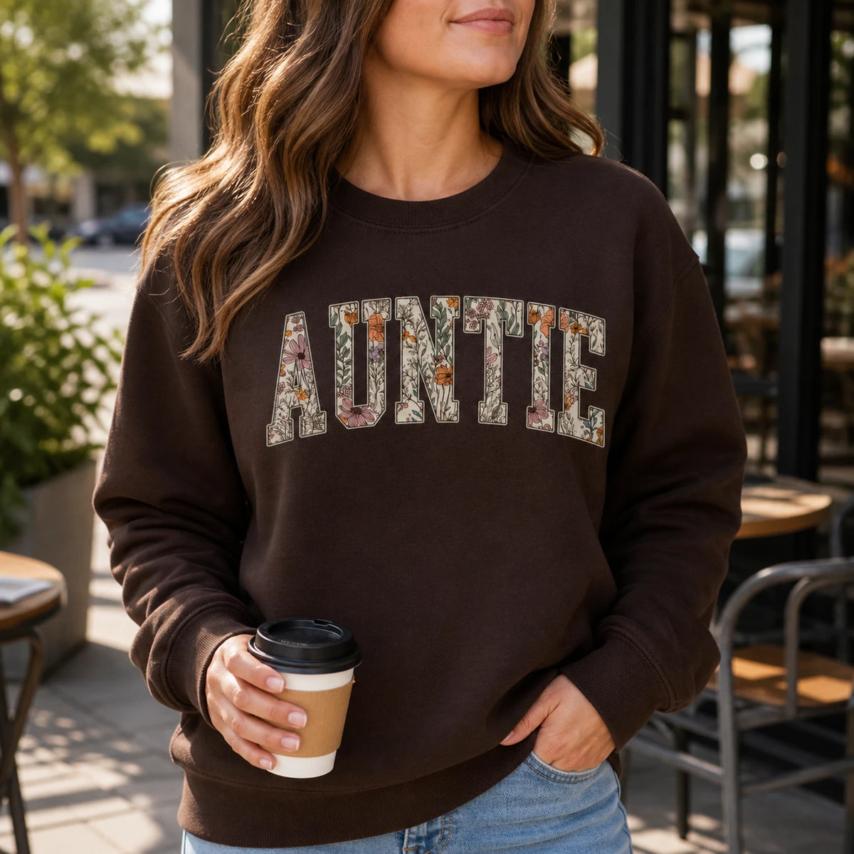 Personalized Grandma Sweatshirt, Floral Grandma Nana Mimi Gigi Auntie Mama Custom Name, Grandparent Christmas Gift for Women, Vintage Floral Varsity Style