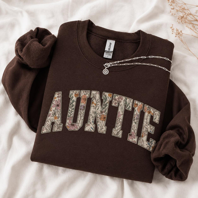Personalized Grandma Sweatshirt, Floral Grandma Nana Mimi Gigi Auntie Mama Custom Name, Grandparent Christmas Gift for Women, Vintage Floral Varsity Style