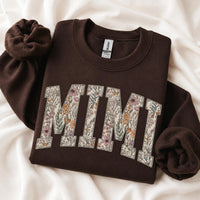 Personalized Grandma Sweatshirt, Floral Grandma Nana Mimi Gigi Auntie Mama Custom Name, Grandparent Christmas Gift for Women, Vintage Floral Varsity Style