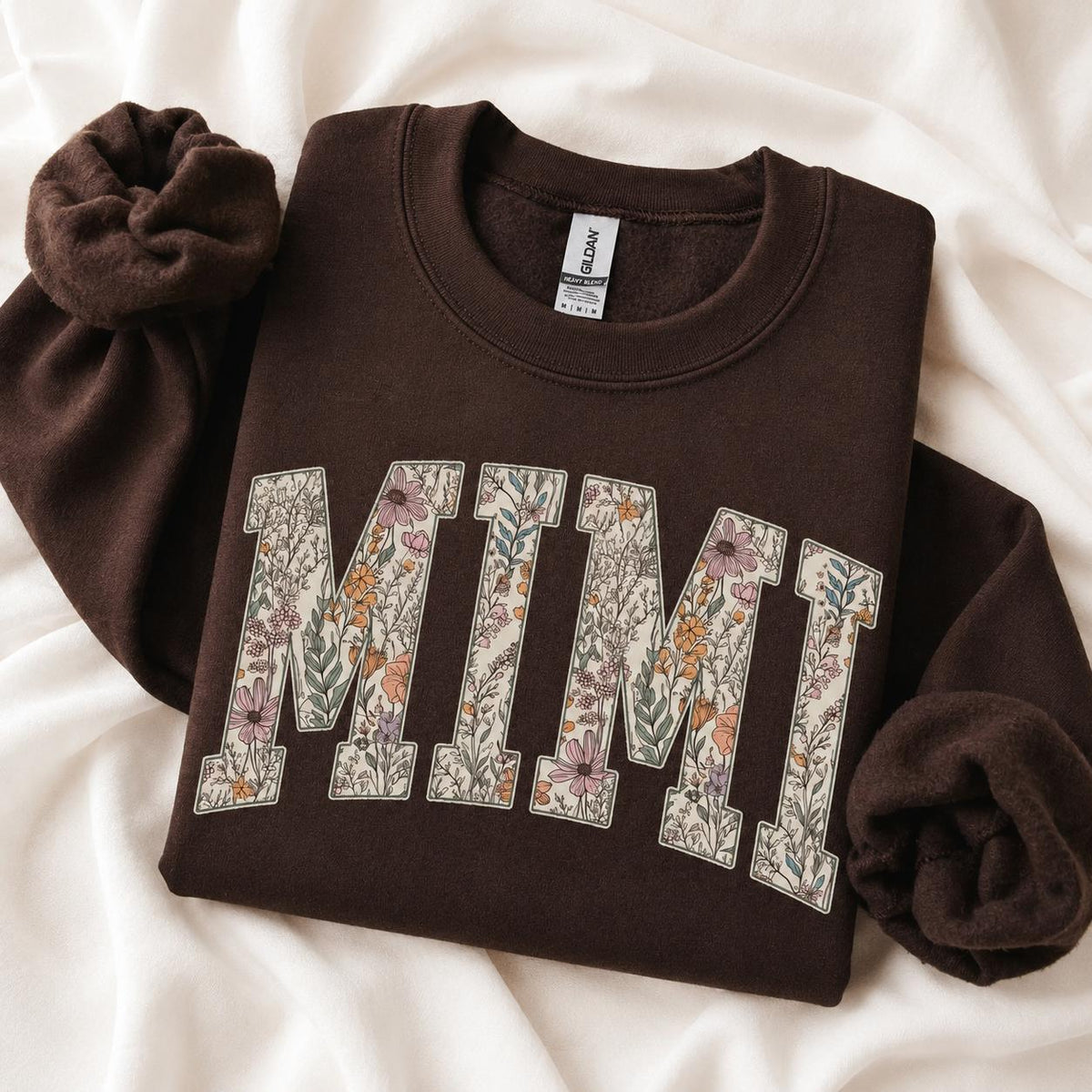Personalized Grandma Sweatshirt, Floral Grandma Nana Mimi Gigi Auntie Mama Custom Name, Grandparent Christmas Gift for Women, Vintage Floral Varsity Style