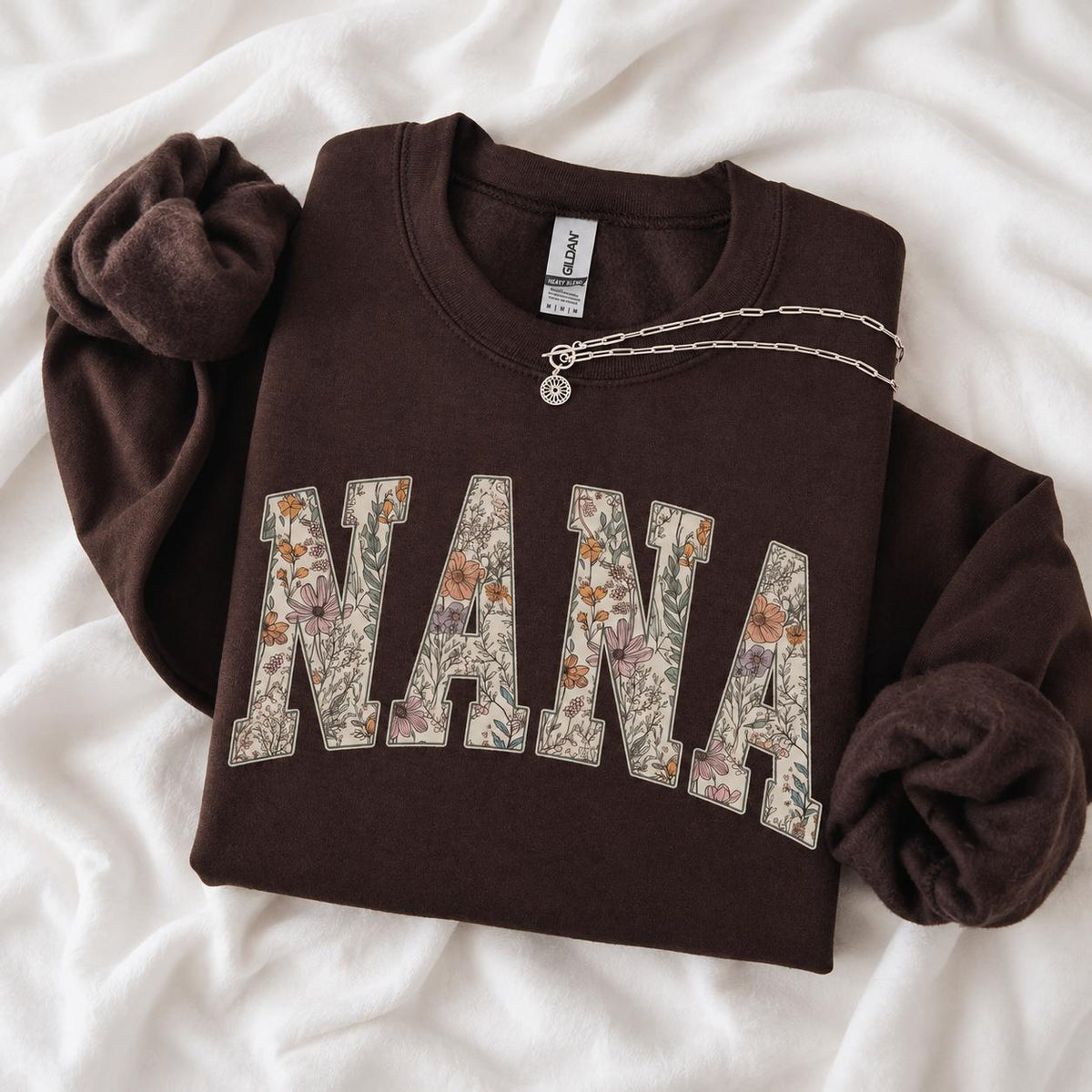 Personalized Grandma Sweatshirt, Floral Grandma Nana Mimi Gigi Auntie Mama Custom Name, Grandparent Christmas Gift for Women, Vintage Floral Varsity Style