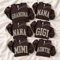 Personalized Grandma Sweatshirt, Floral Grandma Nana Mimi Gigi Auntie Mama Custom Name, Grandparent Christmas Gift for Women, Vintage Floral Varsity Style