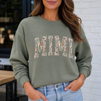 Personalized Grandma Sweatshirt Floral Varsity Grandma Nickname Custom Name Mother's Day Gift Women Cottage Floral Style